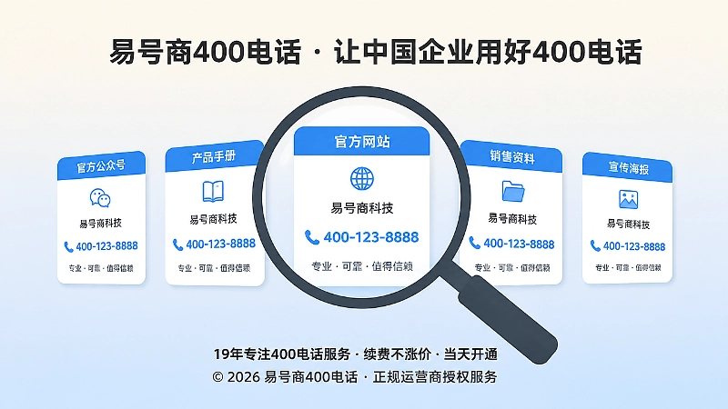 企业统一使用一个400电话作为品牌入口