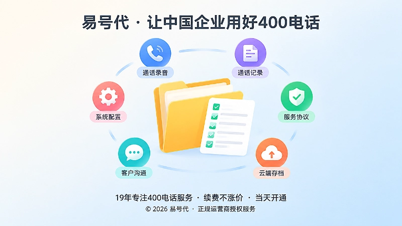 六项交付证据与400电话归档管理聚焦插画